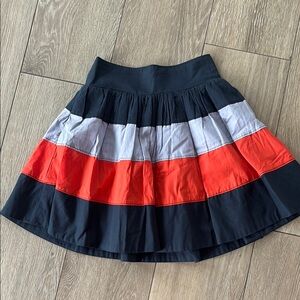 Anthropologie Blue and White Skater Mini Skirt